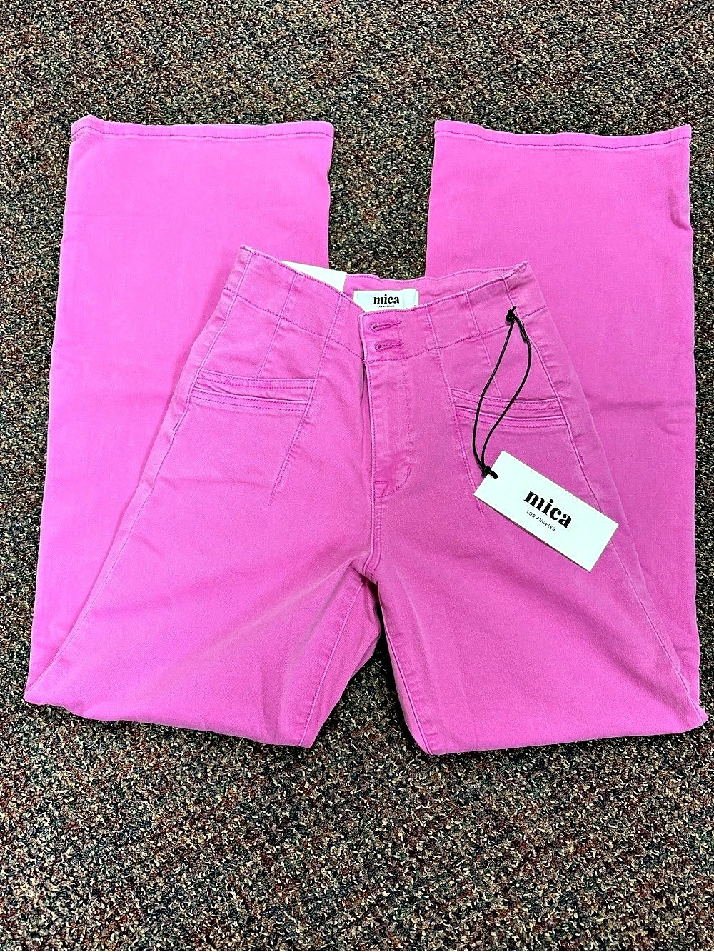Mica Denim High-Rise Wide Leg Jeans in Pink Waist 26 inseam 31”